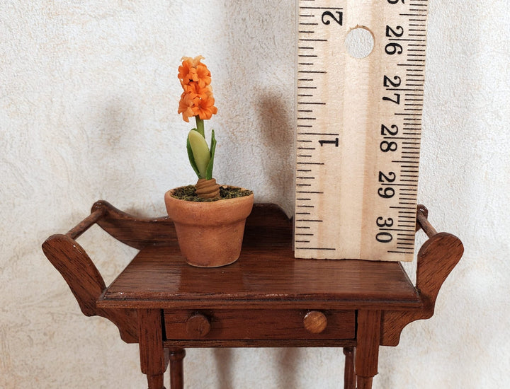 Dollhouse Potted Hyacinth Orange Flowering Plant in a Pot 1:12 Scale Miniature - MiniatureCrush
