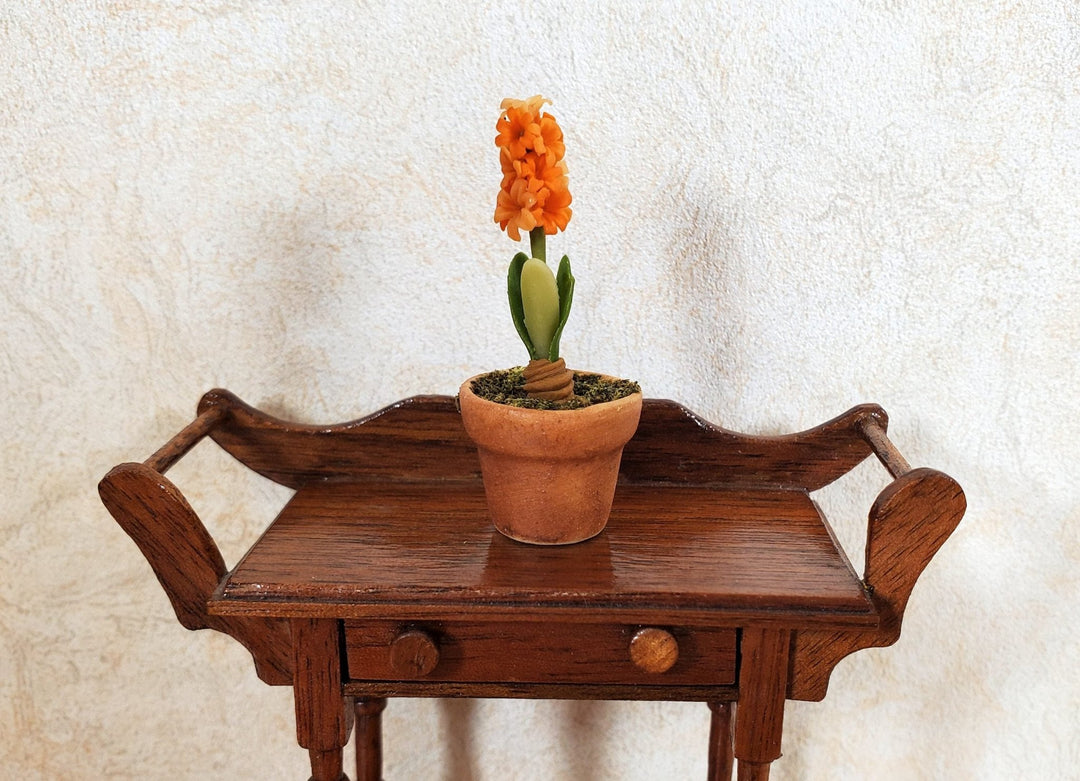 Dollhouse Potted Hyacinth Orange Flowering Plant in a Pot 1:12 Scale Miniature - MiniatureCrush
