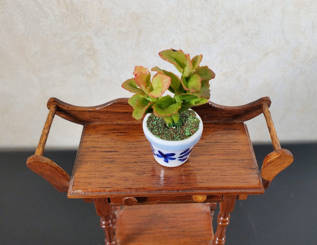 Dollhouse Potted Plant 1:12 Scale Miniature Houseplant Blue & White Planter - MiniatureCrush