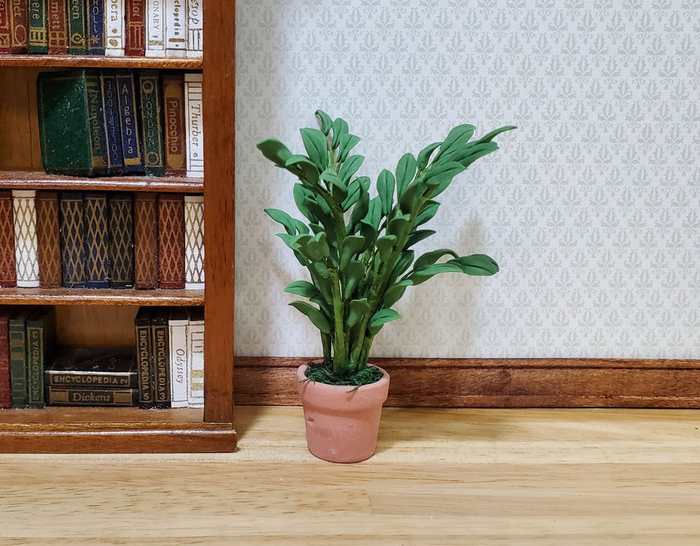 Dollhouse Potted Small Leaf Palm in a Terra Cotta Pot 1:12 Scale Miniature - MiniatureCrush