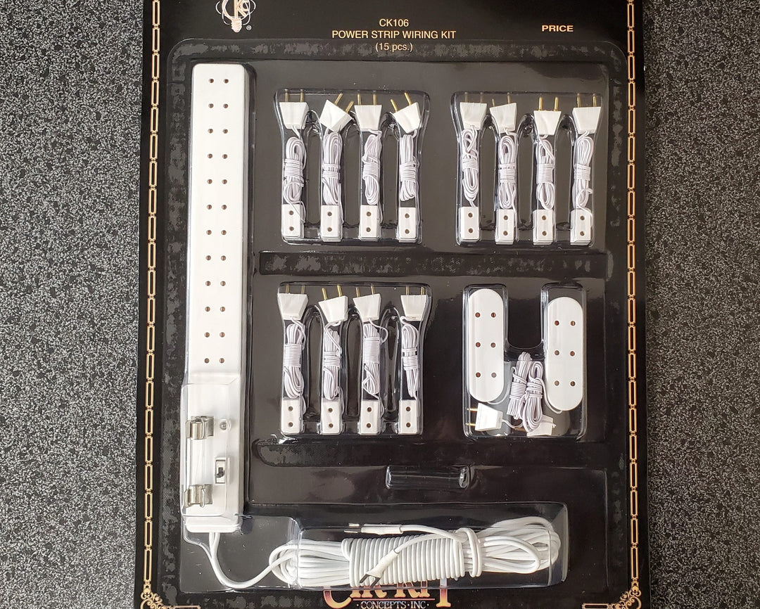 Dollhouse Power Strip plus Multiple Outlet & Extension Cords 1:12 Scale Cir-Kit - MiniatureCrush