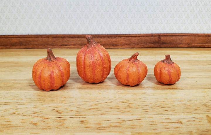 Dollhouse Pumpkins x4 Assorted 1:12 Scale Miniatures Halloween Fall Decor - MiniatureCrush