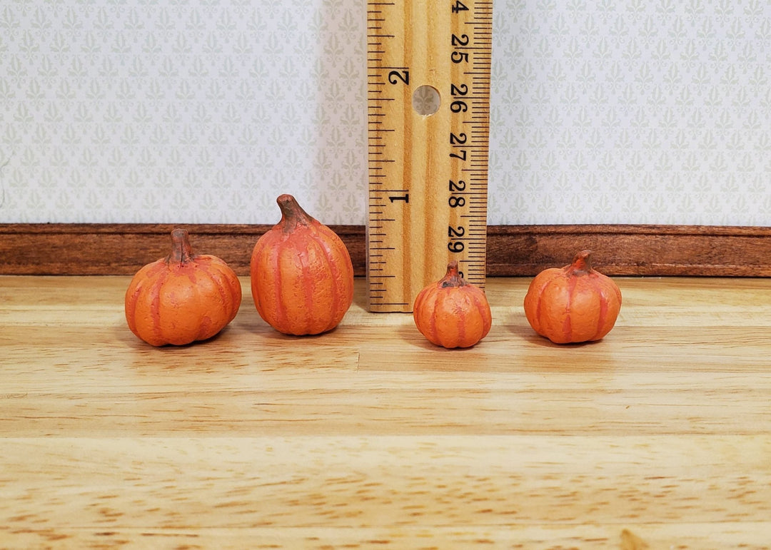 Dollhouse Pumpkins x4 Assorted 1:12 Scale Miniatures Halloween Fall Decor - MiniatureCrush