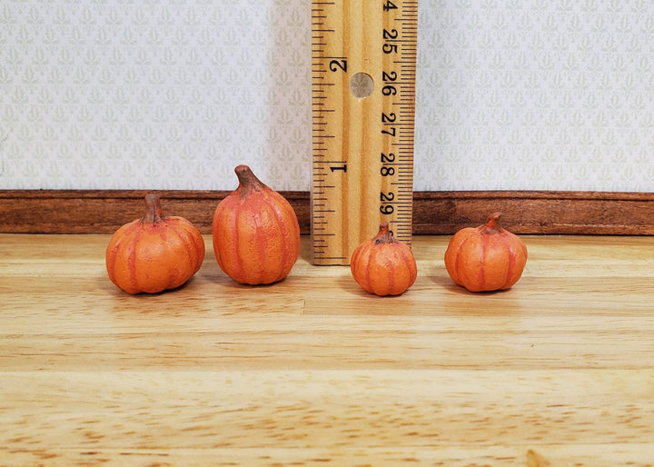 Dollhouse Pumpkins x4 Assorted 1:12 Scale Miniatures Halloween Fall Decor - MiniatureCrush
