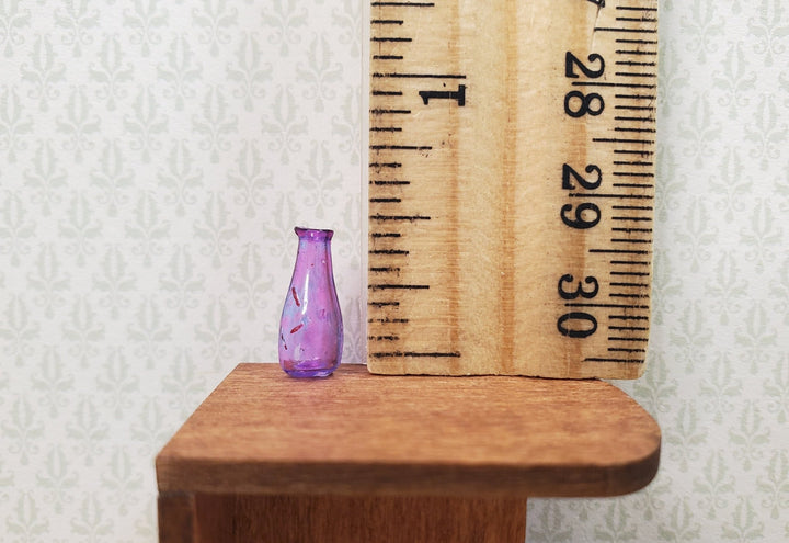 Dollhouse Purple Glass Bud Vase 1:12 Scale Miniature Flowers Decoration - MiniatureCrush