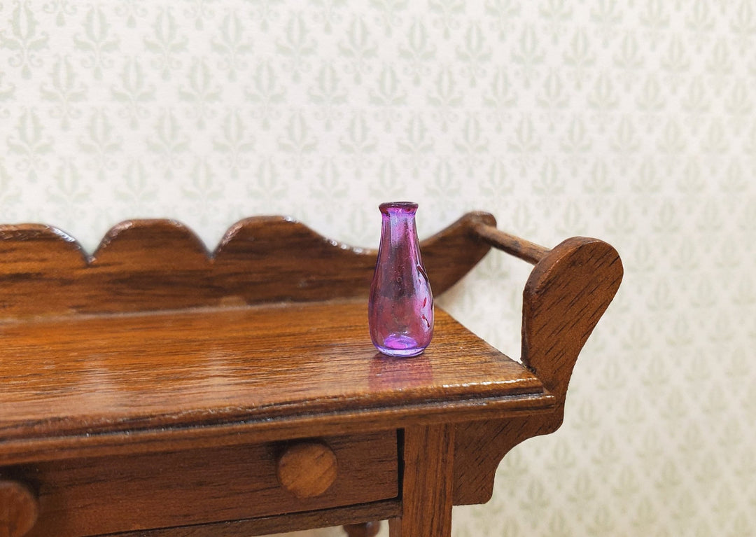 Dollhouse Purple Glass Bud Vase 1:12 Scale Miniature Flowers Decoration - MiniatureCrush