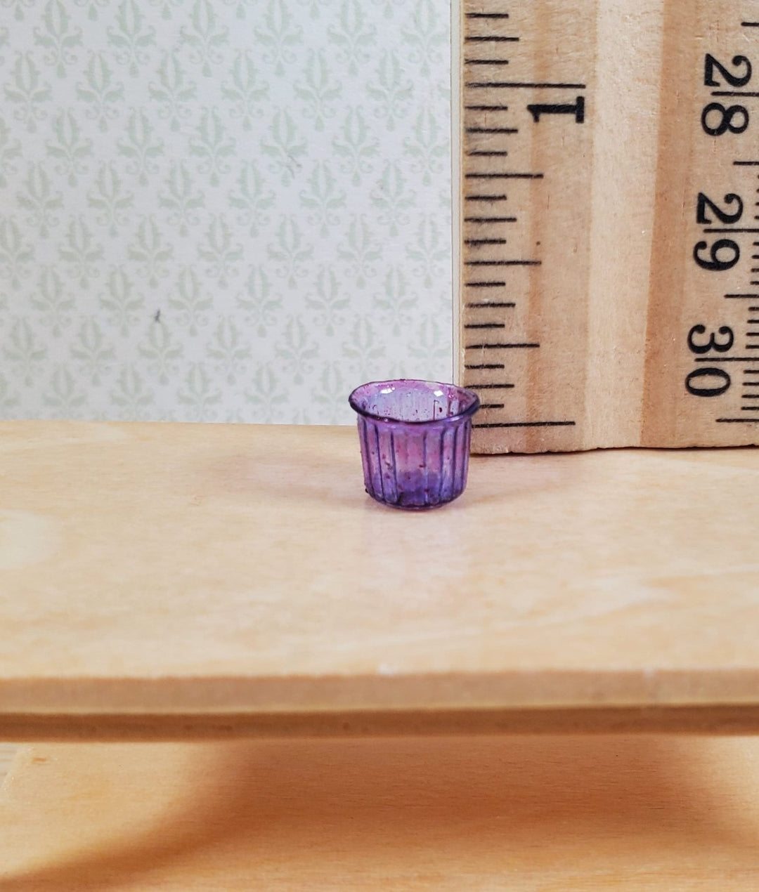 Dollhouse Purple Glass Cup or Votive Holder 1:12 Scale Miniature Glasses Cups - MiniatureCrush