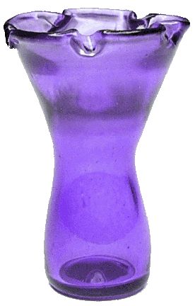 Dollhouse Purple Glass Ruffled Vase 1:12 Scale Miniature Decoration - MiniatureCrush