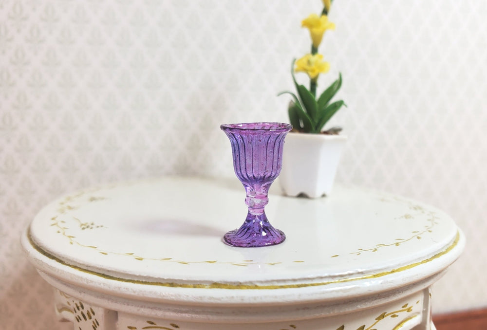 Dollhouse Purple Wine Glass 1:12 Scale Miniature Kitchen Drinks Dining - MiniatureCrush