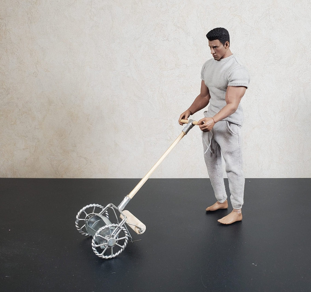 Dollhouse Push Lawn Mower for the Garden or Yard Metal 1:12 Scale Miniature - MiniatureCrush