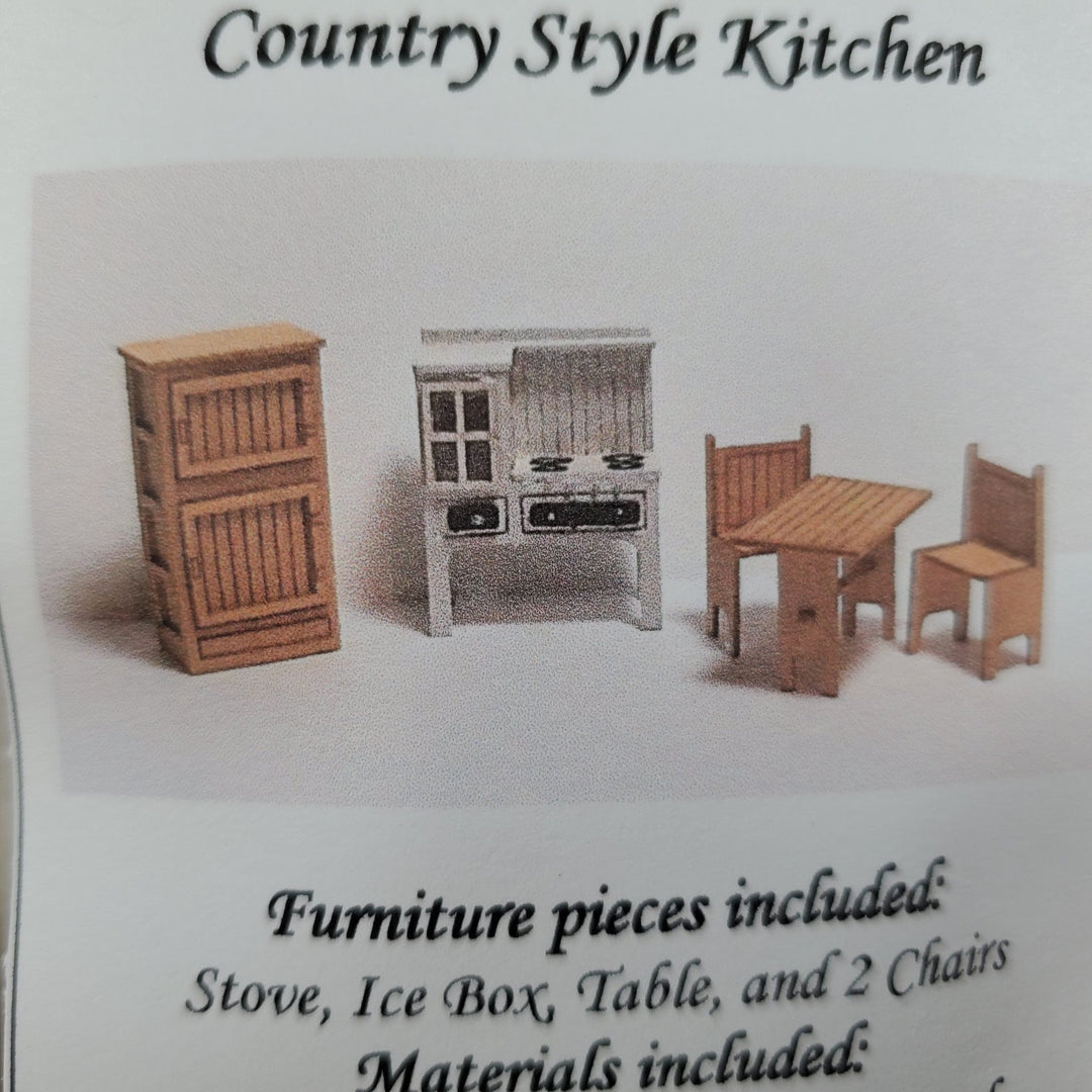 Dollhouse Quarter Scale Furniture KIT DIY Country Kitchen Set Bed Dresser 1:48 - Miniature Crush