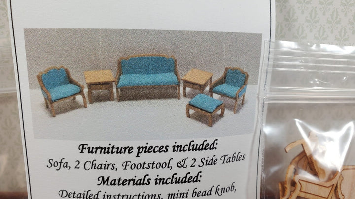 Dollhouse Quarter Scale Furniture KIT DIY Traditional Living Room Sofa + 1:48 - Miniature Crush