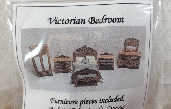 Dollhouse Quarter Scale Furniture KIT DIY Victorian Bedroom Set Bed Dresser 1:48 - Miniature Crush