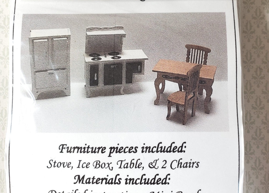 Dollhouse Quarter Scale Furniture Kit DIY Victorian Kitchen Set 1:48 Miniatures - MiniatureCrush