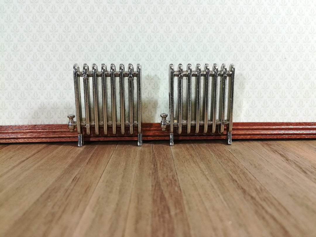 Dollhouse Radiators Metal Set of 2 SMALL Profile 1 3/4" Tall Miniature Accessories - Miniature Crush