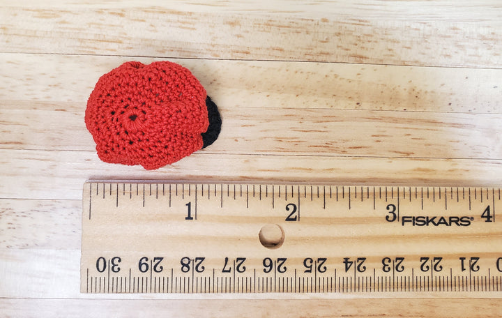 Dollhouse Rastafarian Cap Crocheted Red & Black 1:12 Scale Miniature - MiniatureCrush
