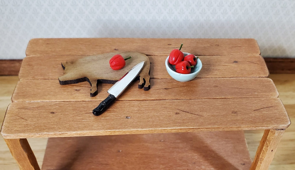Dollhouse Red Bell Peppers Set of 4 1:12 Scale Miniature Kitchen Food Grocery - MiniatureCrush