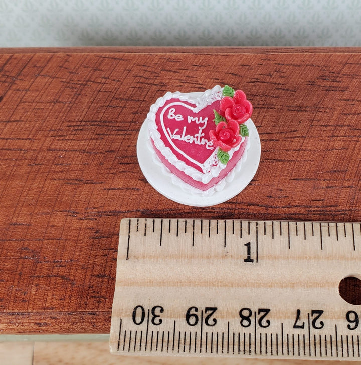 Dollhouse Red Cake Valentines Day Heart Shaped 1:12 Scale Miniature Dessert Food - Miniature Crush