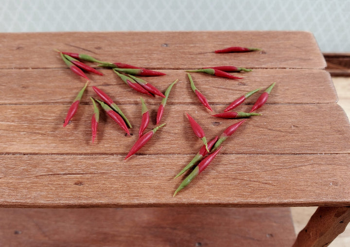 Dollhouse Red Chili Peppers Set of 25 Chilies 1:12 Scale Miniature Kitchen Food - Miniature Crush