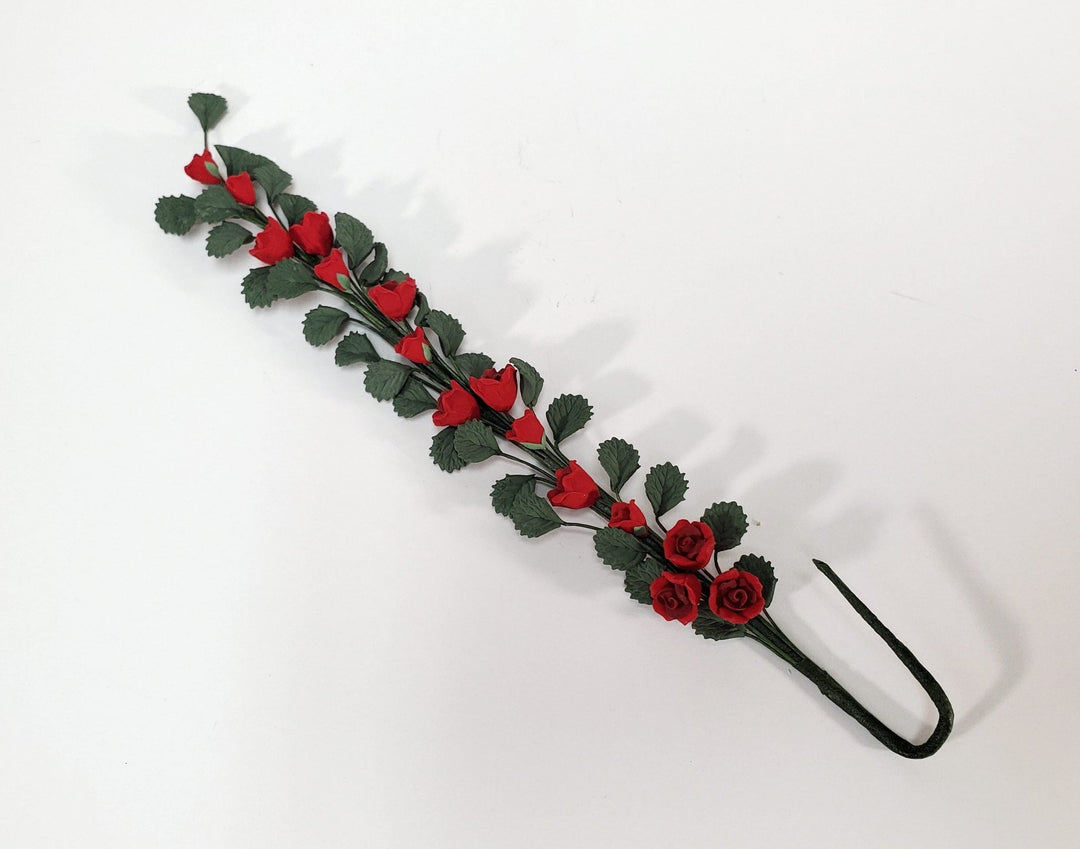 Dollhouse Red Climbing Roses Vine 1:12 Scale Miniature Garden Flowers - MiniatureCrush