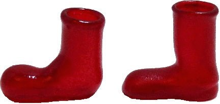 Dollhouse Red Glass Boot Set of 2 1:12 Scale Miniature Decoration - MiniatureCrush