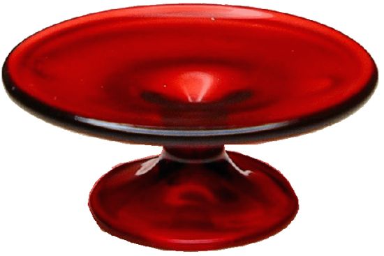 Dollhouse Red Glass Cake Plate Platter Large 1:12 Scale Miniature Kitchen - MiniatureCrush
