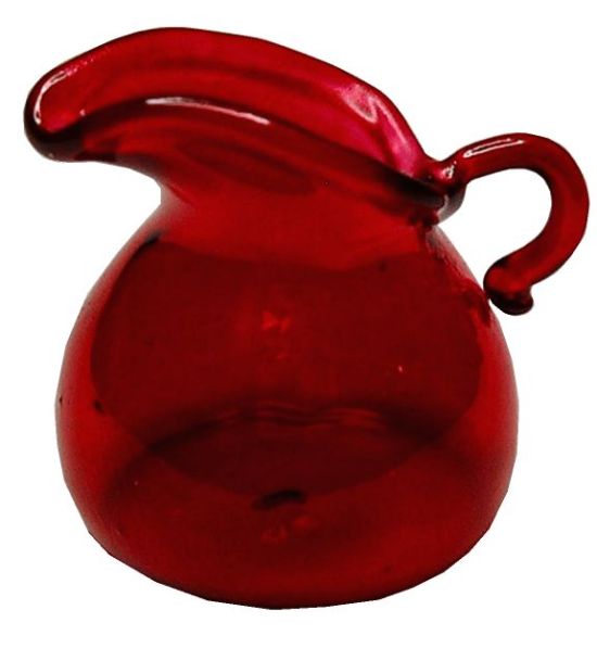 Dollhouse Red Glass Water Pitcher 1:12 Scale Miniature Kitchen Decoration - MiniatureCrush