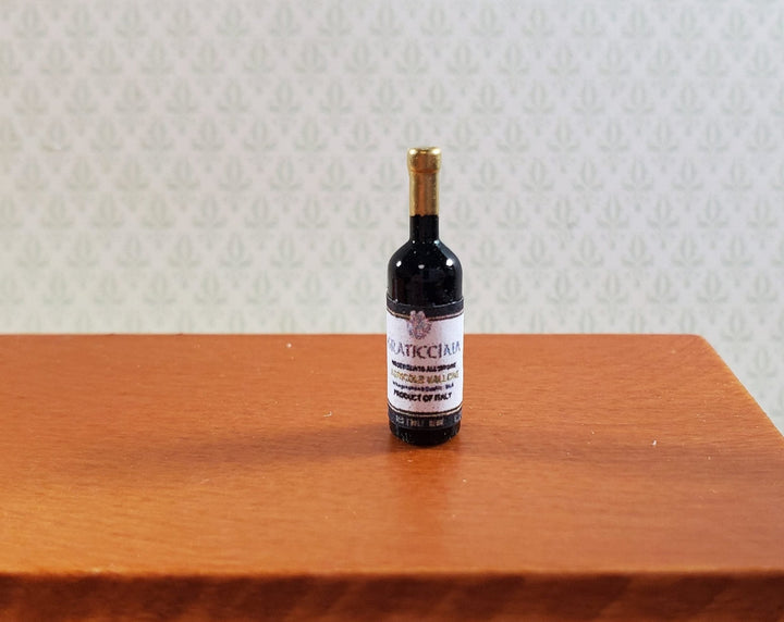 Dollhouse Red Italian Wine Bottle 1:12 Scale Miniature Kitchen Food & Drink - MiniatureCrush
