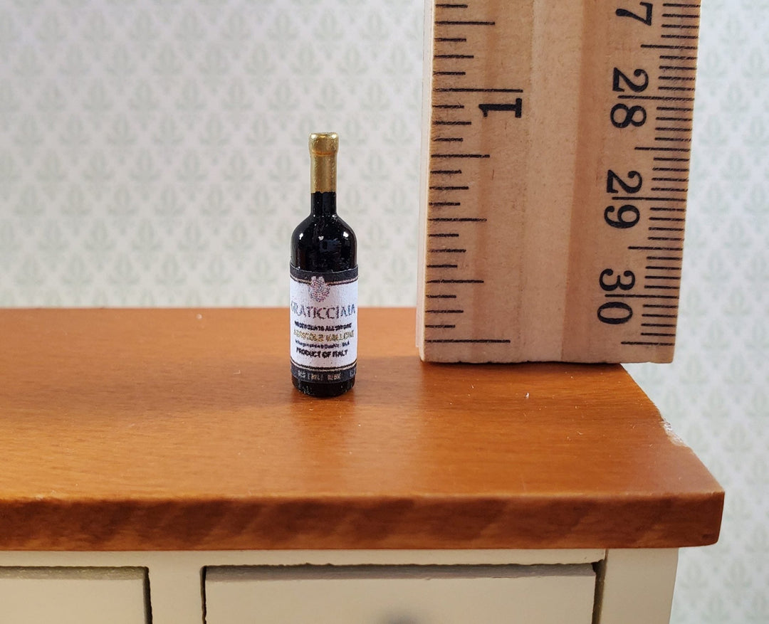 Dollhouse Red Italian Wine Bottle 1:12 Scale Miniature Kitchen Food & Drink - MiniatureCrush