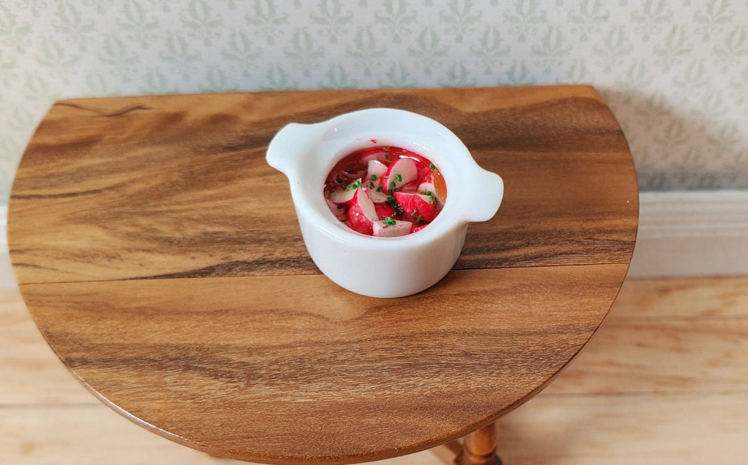 Dollhouse Red Potatoes with Parsley in a Cermaic Pot 1:12 Scale Miniature Food - MiniatureCrush