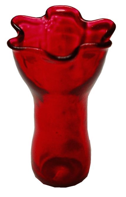 Dollhouse Red Ruffled Vase 1:12 Scale Miniature Decoration - MiniatureCrush
