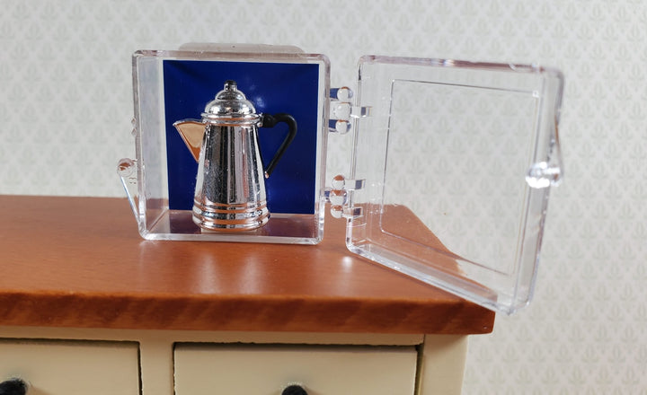 Dollhouse Retro Coffee Pot Tall Silver Chrysnbon Miniatures 1:12 Scale Kitchen - MiniatureCrush