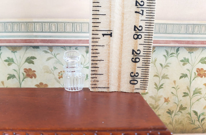 Dollhouse Ribbed Glass Jar with Lid 1:12 Scale Miniature Decoration Flowers - MiniatureCrush