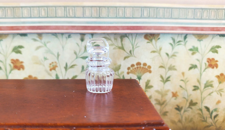 Dollhouse Ribbed Glass Jar with Lid 1:12 Scale Miniature Decoration Flowers - MiniatureCrush