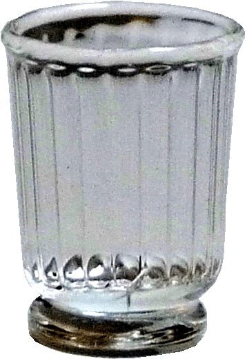 Dollhouse Ribbed Water Glass 1:12 Scale Miniature Kitchen Dining Drinks - MiniatureCrush