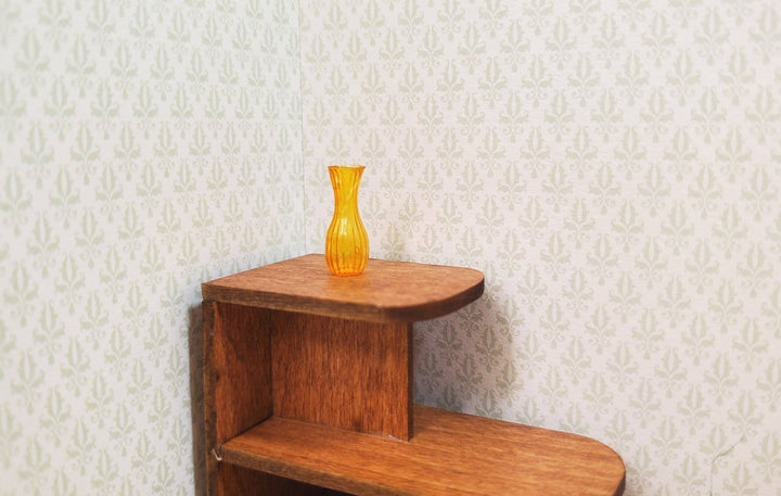 Dollhouse Ridged Amber Glass Bud Vase 1:12 Scale Miniature Flowers Decor - MiniatureCrush