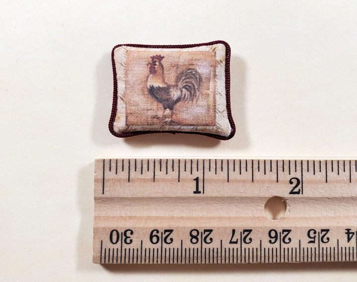 Dollhouse Rooster Pillow Handmade 1:12 Scale Miniature - MiniatureCrush