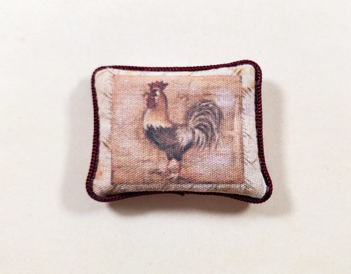 Dollhouse Rooster Pillow Handmade 1:12 Scale Miniature - MiniatureCrush