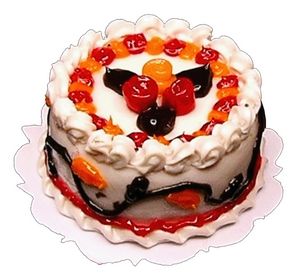 Dollhouse Rose Decorated Cake 1:12 Scale Miniature Dessert Food Bakery - MiniatureCrush