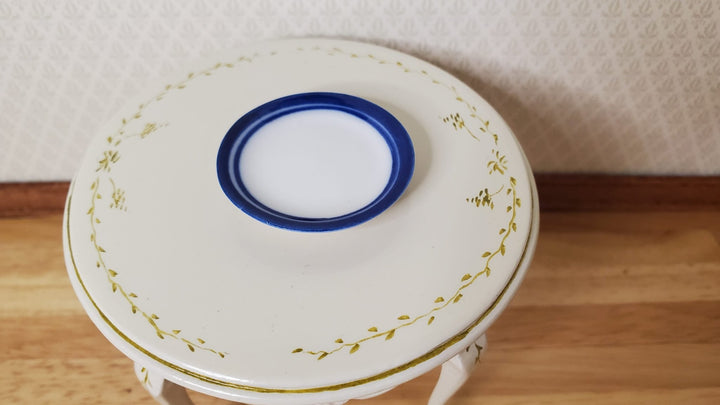 Dollhouse Round Blue & White Ceramic Platter x2 1:12 Scale Miniature - MiniatureCrush