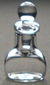 Dollhouse Round Bottom Decanter with Stopper Clear Glass 1:12 Scale Miniature - MiniatureCrush