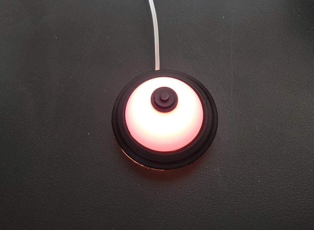Dollhouse Round Ceiling Light Black 12 Volt Electric with Plug 1:12 Scale - MiniatureCrush