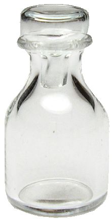 Dollhouse Round Decanter Bottle with Stopper Clear Glass 1:12 Scale Miniature - MiniatureCrush
