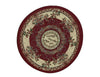 Dollhouse Round Rug Fabric Maroon & Beige Floral 1:12 Scale Miniature 7