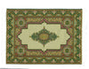 Dollhouse Rug Woven Fabric Gold and Green Victorian Style 1:12 Scale Miniature