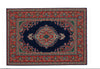 Dollhouse Rug Woven Fabric Large Blue Red Gold 9 1/4