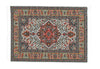 Dollhouse Rug Woven Fabric Large Red Gold White 1:12 Scale Miniature