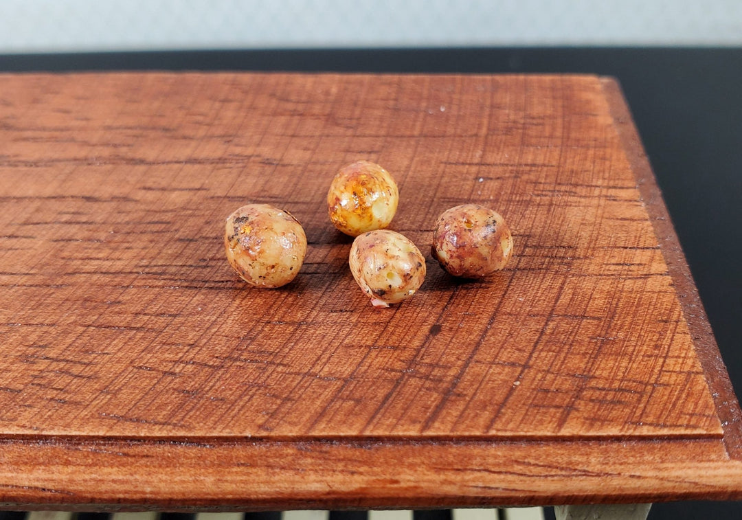 Dollhouse Russet Potatoes 4 Pieces 1:12 Scale Miniature Food Handmade - MiniatureCrush