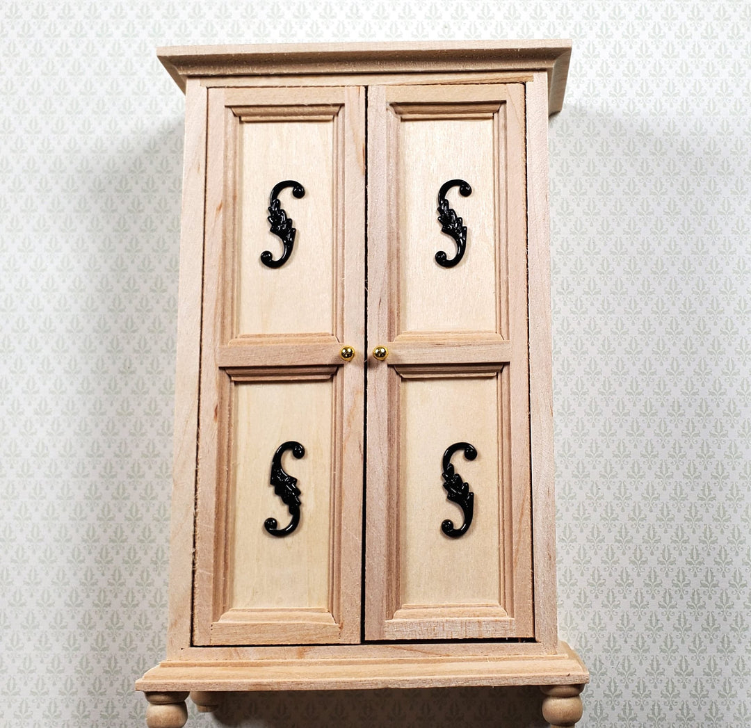 Dollhouse S Hook Shutter Dogs or Furniture Applique Scroll Ornament 1:12 Black - MiniatureCrush
