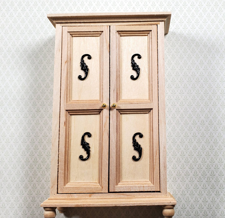 Dollhouse S Hook Shutter Dogs or Furniture Applique Scroll Ornament 1:12 Black - MiniatureCrush